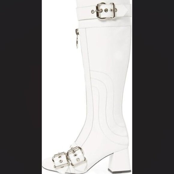 Jeffrey Campbell 2012 - "Peggy" Boot in White Crinkle Patent Leather -New in Box - Picture 5 of 15